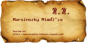 Marsinszky Mimóza névjegykártya
